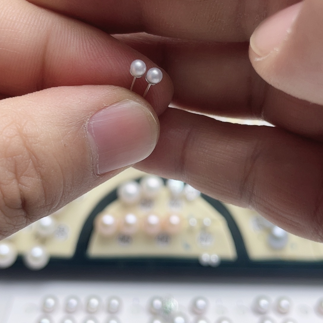 风***璃耳饰淡水珍珠银S925镶嵌