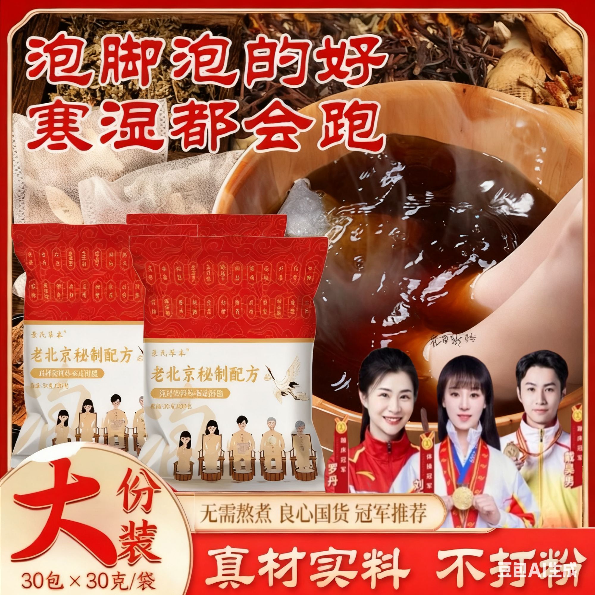 【到手60包】老北京草本女士泡脚包艾草花椒真材实料免熬煮足浴包