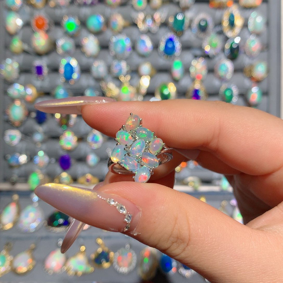 欧泊福利戒指t银S925镶嵌