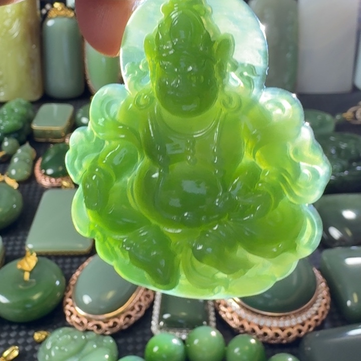 颈饰未镶嵌和田玉财神爷60✖️50尺寸