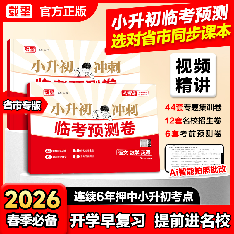 载望【小升初冲刺临考预测卷】2026小升初考试必刷题语数英真题卷商品图
