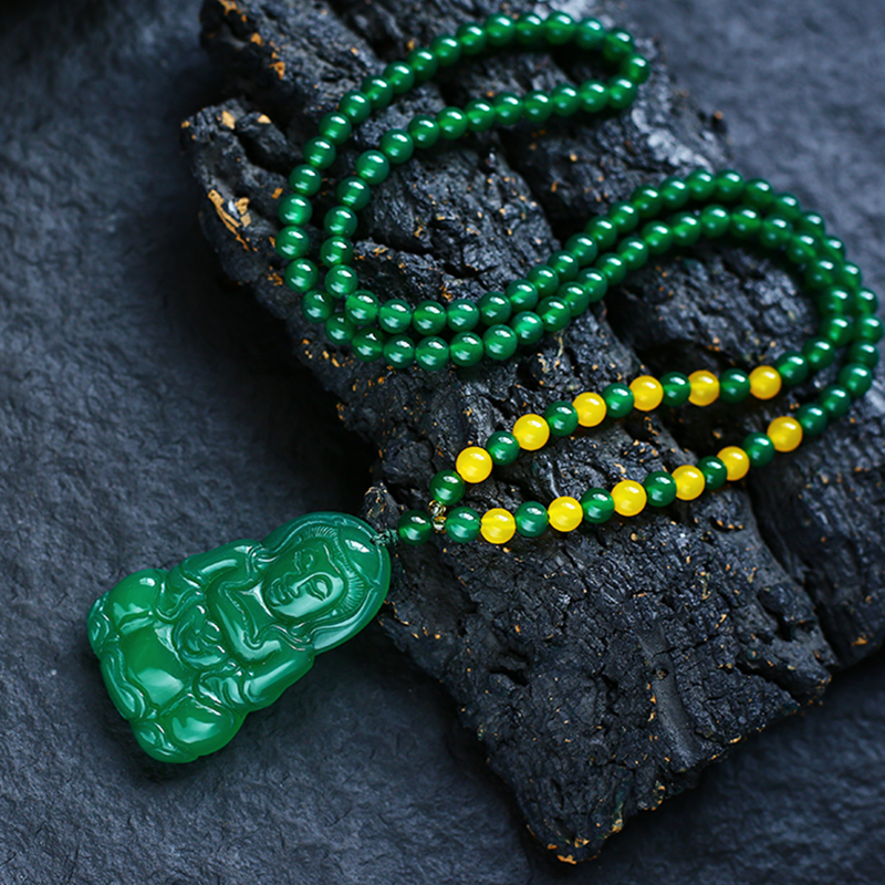 【玉玲珑珠宝】时尚精美玉石气质观音吊坠【附证书+礼盒】（JD003141)