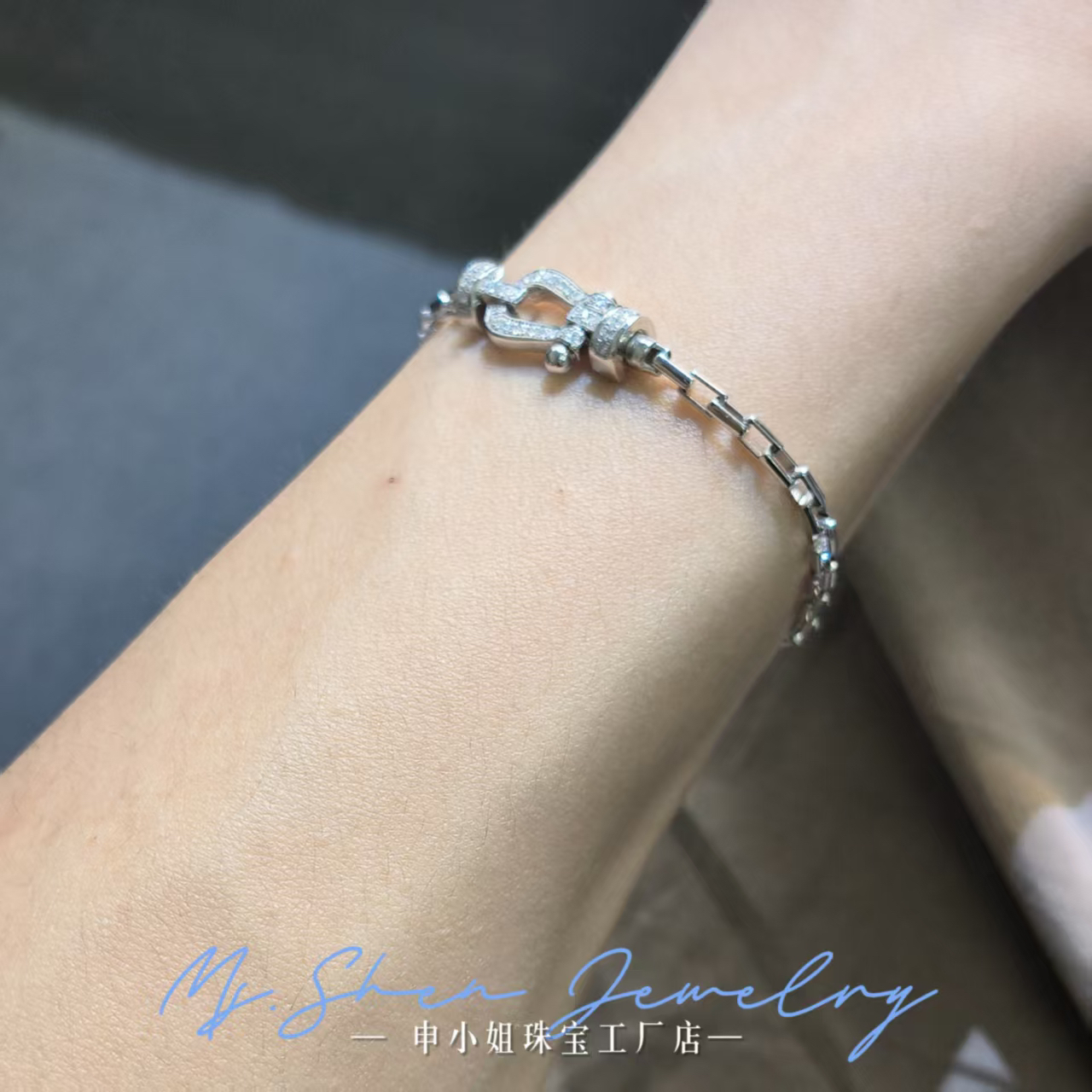 【申小姐】18K金天然钻石手链