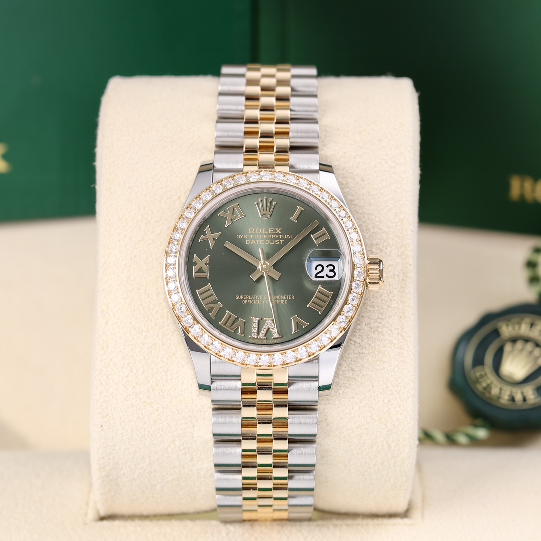 99新 Rolex/劳力士 278383-0016 钻圈绿盘 vi钻刻 2025年4月保卡
