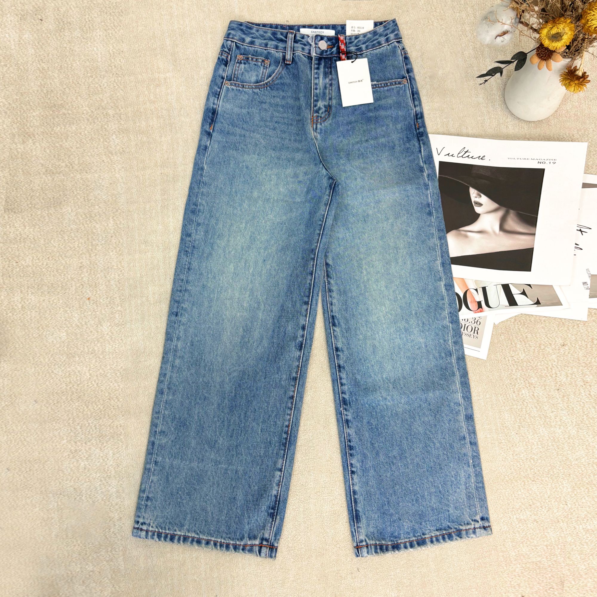 SU【518】代83 愫卿  MWMA 森调系列无弹阔腿设计款直筒牛仔裤~