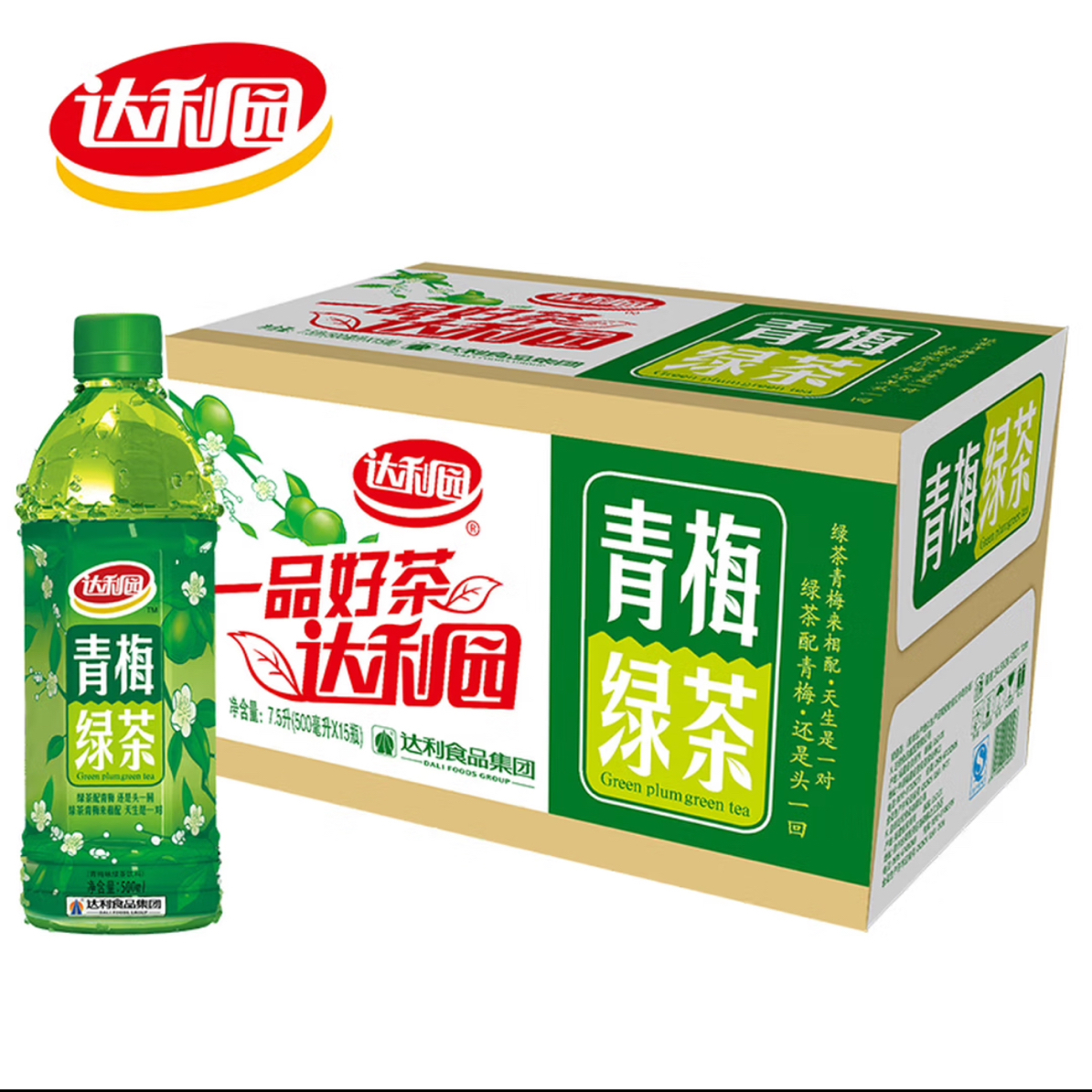 达利园 青梅绿茶饮料青梅果汁果味茶饮品500ml*15瓶 夏日饮料整箱