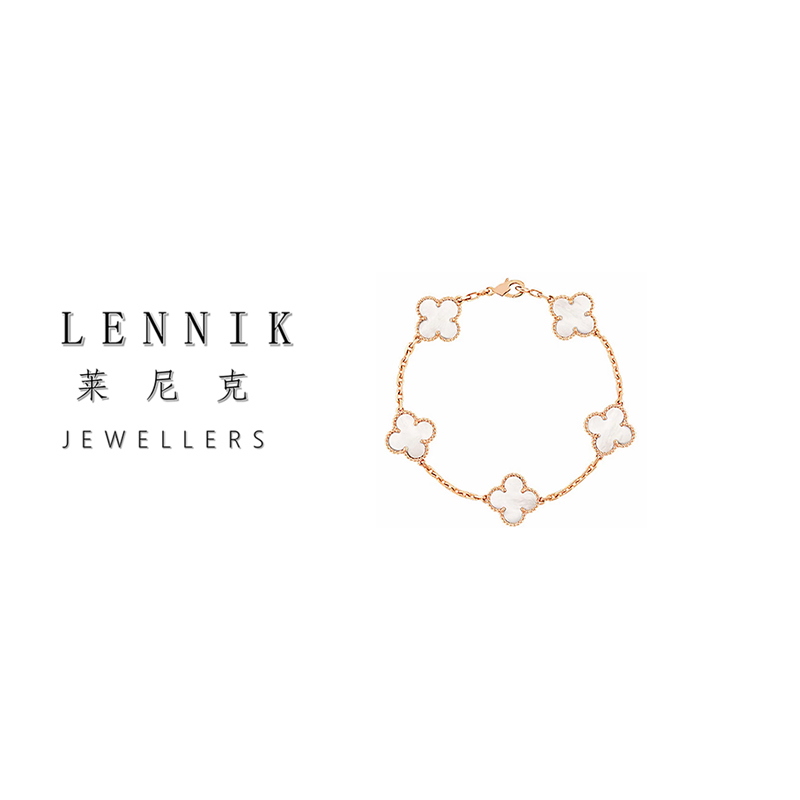 合金合成锆石手链 lennik/lennik经典A版白贝中花手链