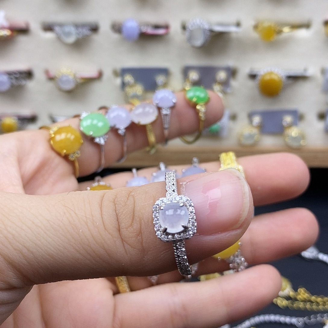 翡翠银S925镶嵌戒指