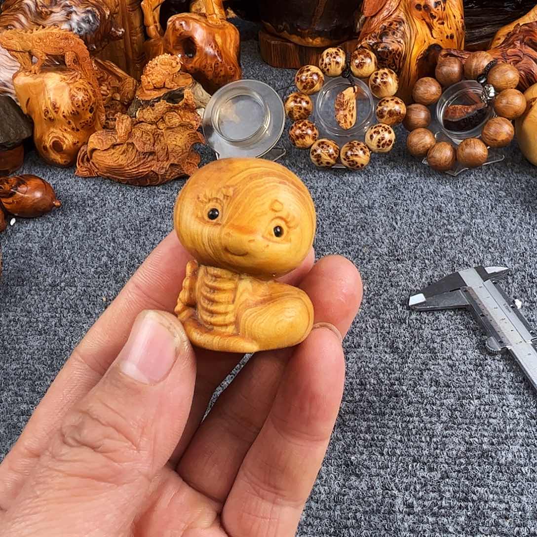 柏木太行崖柏手把件蛇