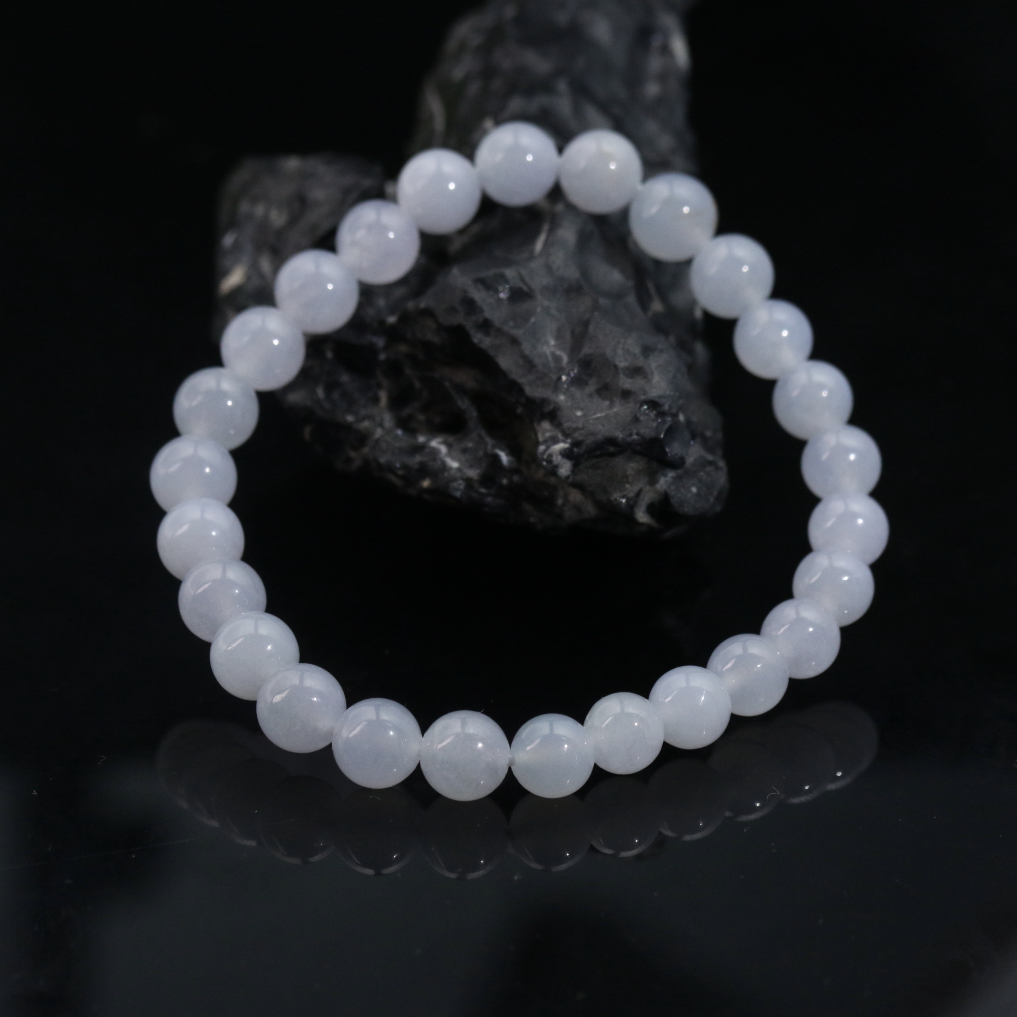 6天然缅甸翡翠A货冰珠链/100448/上海嘉禾拍卖