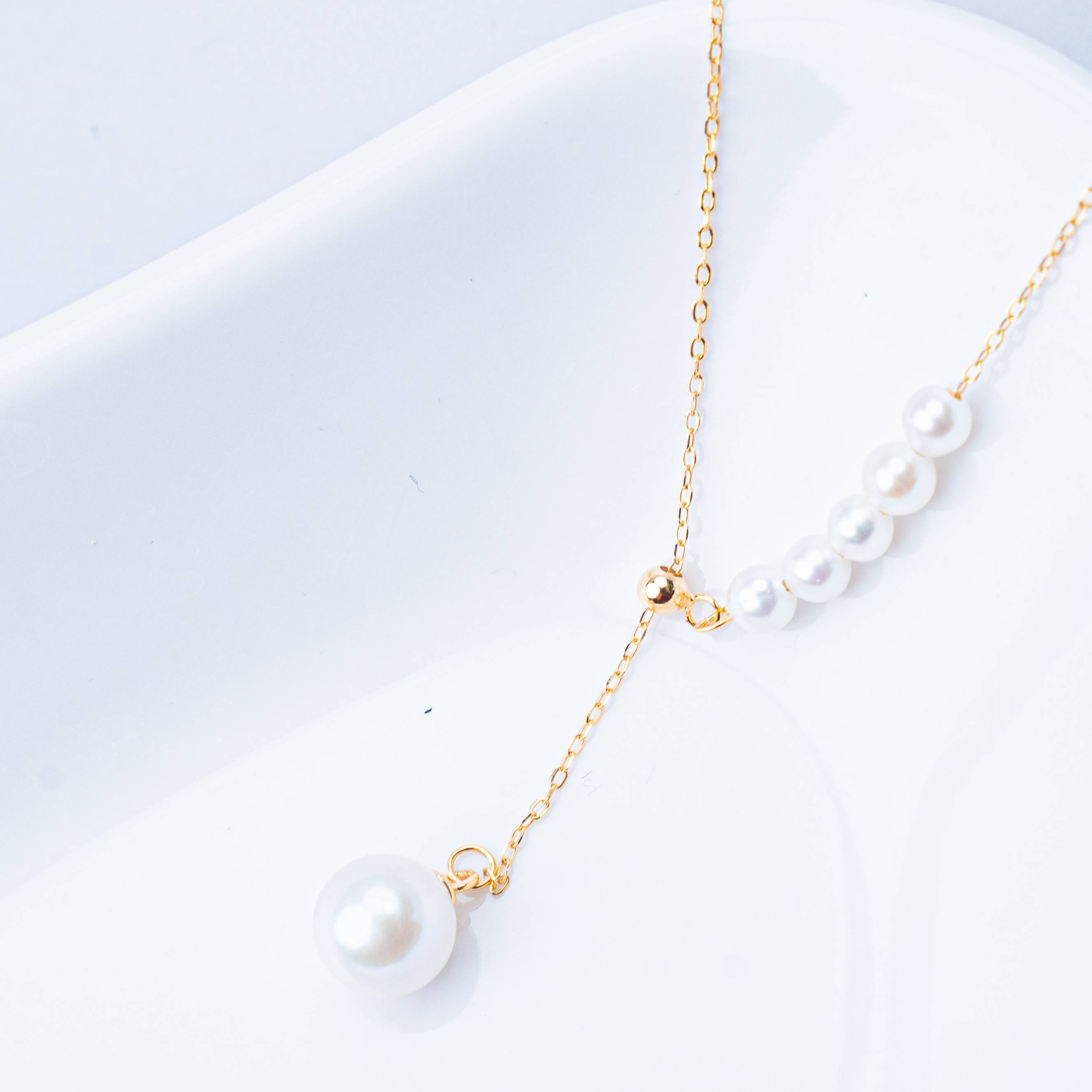 S925银人鱼公主Y字链多戴款4 - 5mm/8 - 9mm淡水珍珠