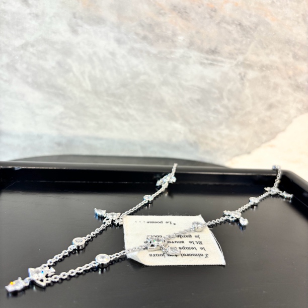 铜合金合成锆石项链 地球水滴项链XL3217