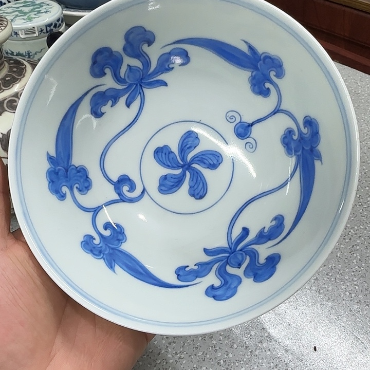 摆件陶瓷纯手工青花花卉碗