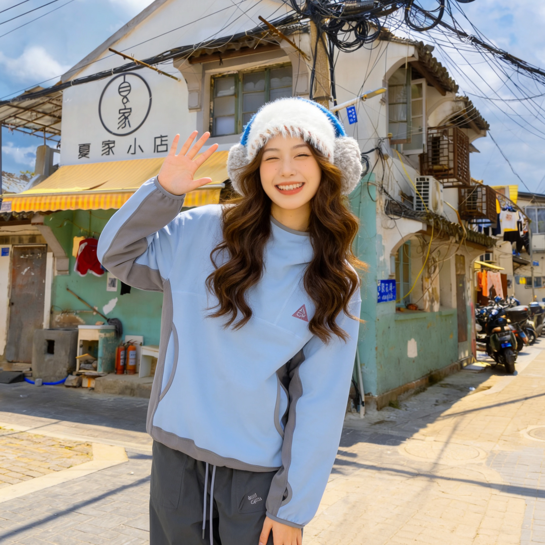 1120-连帽厚款保暖卫衣秋季情侣长袖宽松秋冬休闲风透气