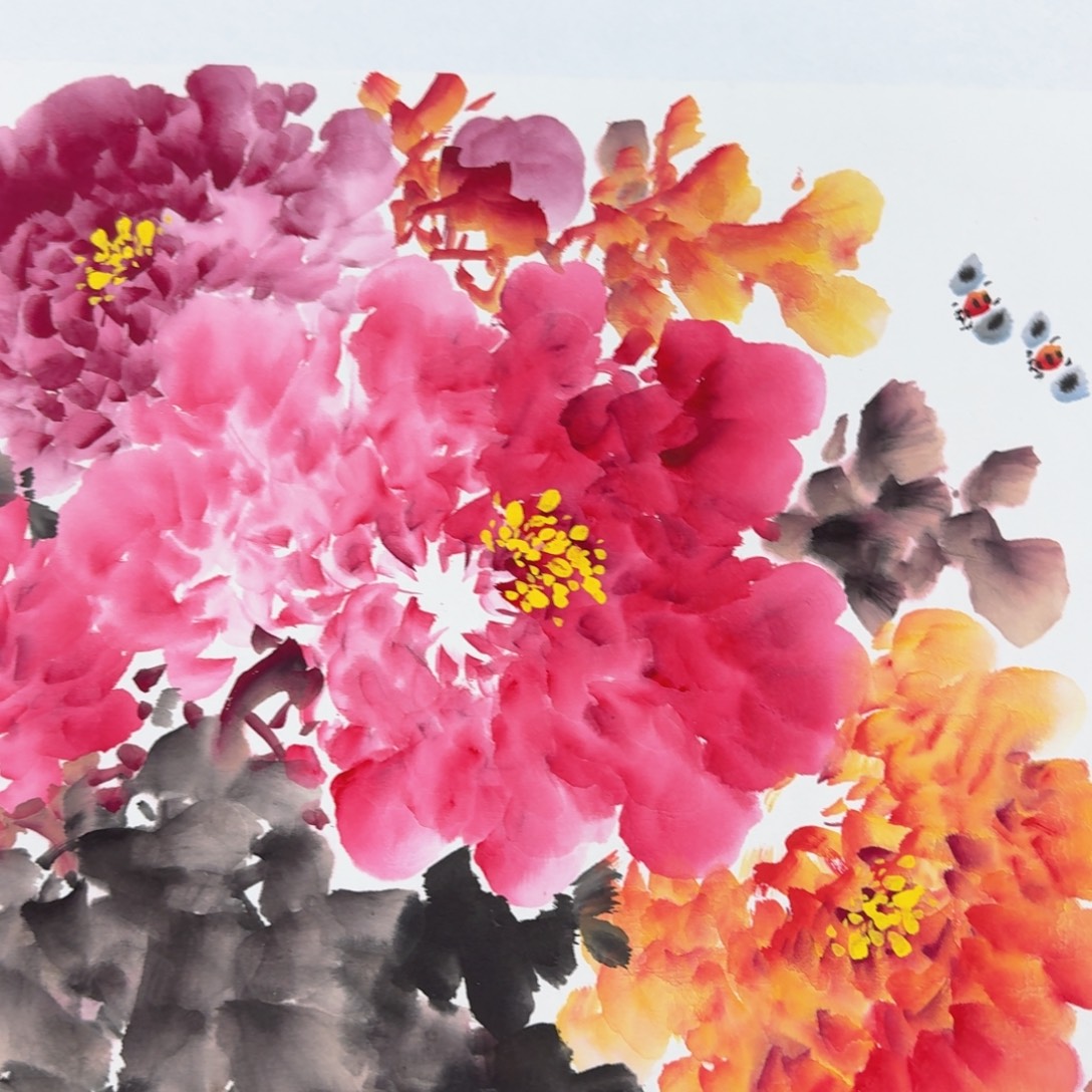 国画纯手绘山水花鸟作品