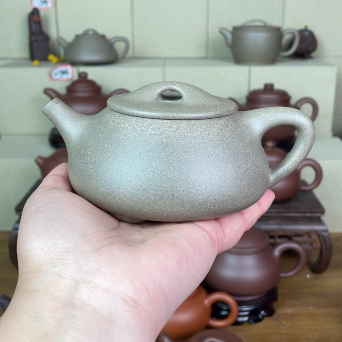 【闪购商品】紫砂茶壶确***神青段石瓢壶～容量：260