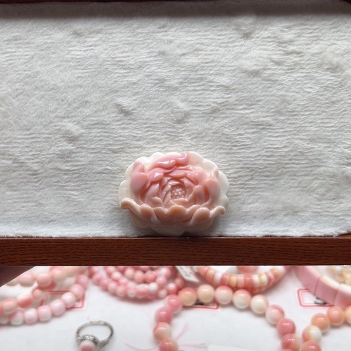 那***父贝壳手串/手链粉贝牡丹花吊坠