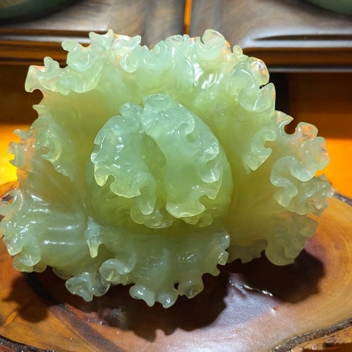 蛇纹石玉摆件合金