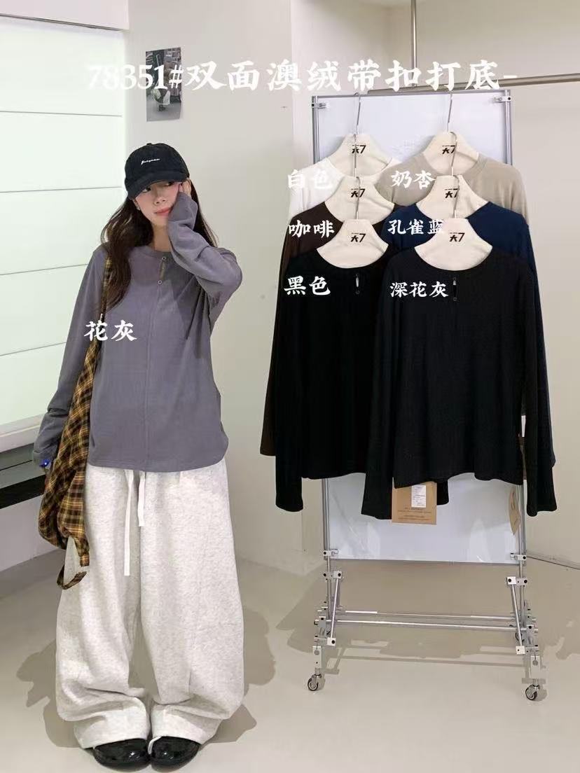 D7#78351#加绒带扣打底 FL