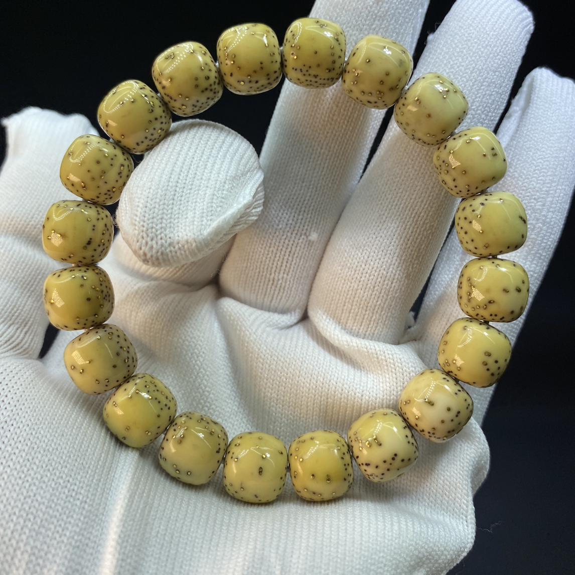 石玉料星月菩提侧留白11.5×10.5mm（一物手串一图）