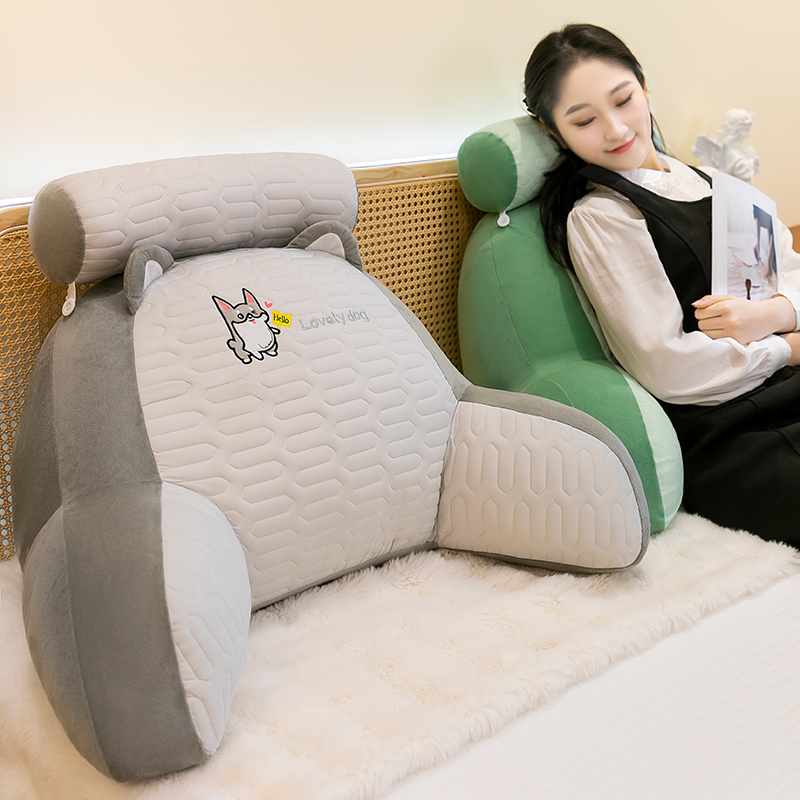【护颈护腰乳胶靠背】床头靠垫软包护腰靠枕沙发靠背办公室学生靠背