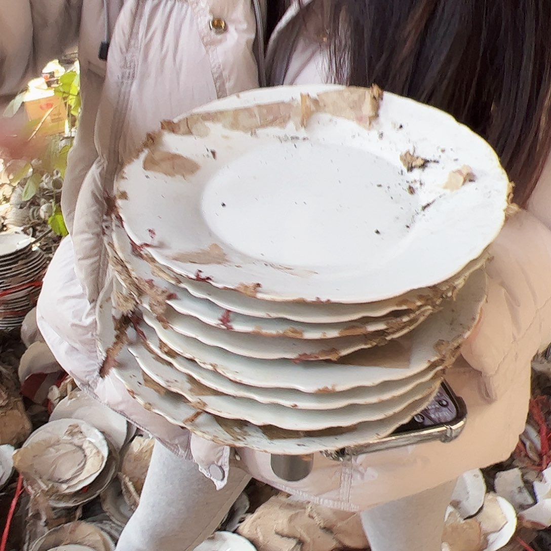 摆件陶景德镇陶瓷7寸花边盘8个