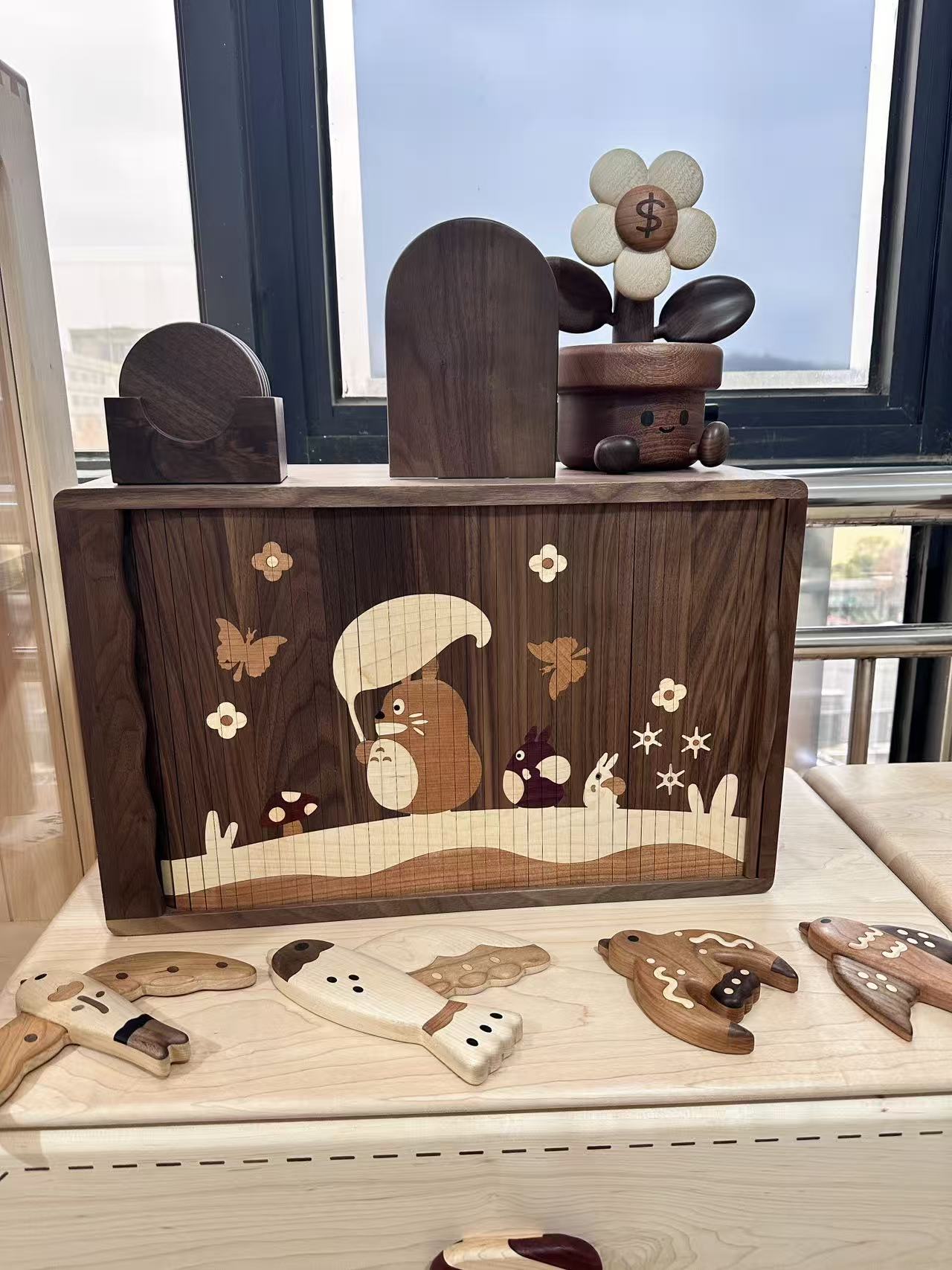 可爱龙猫收纳柜摆件