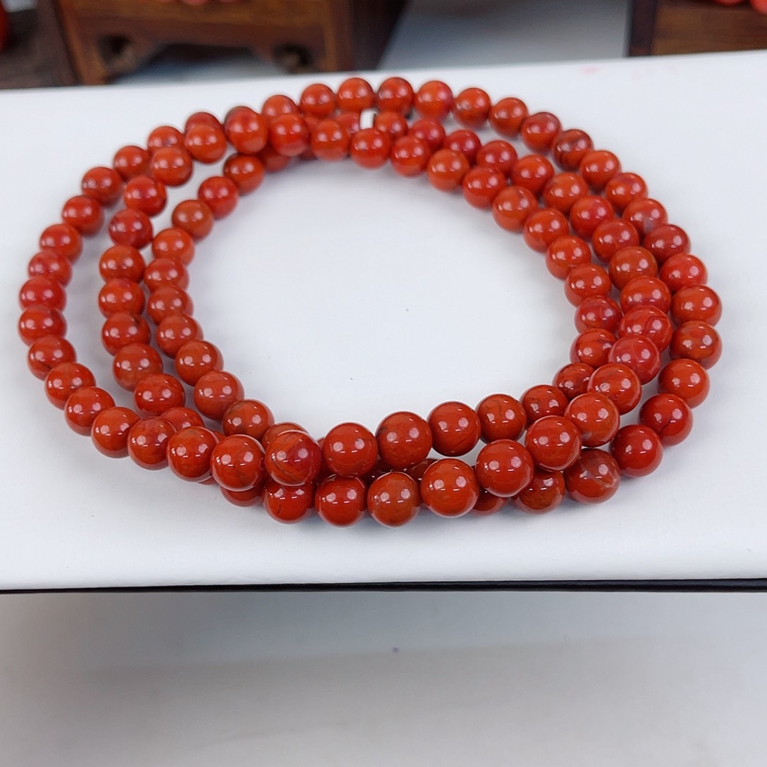 南红玛瑙未镶嵌瓦西圆珠单圈8mm?*咯