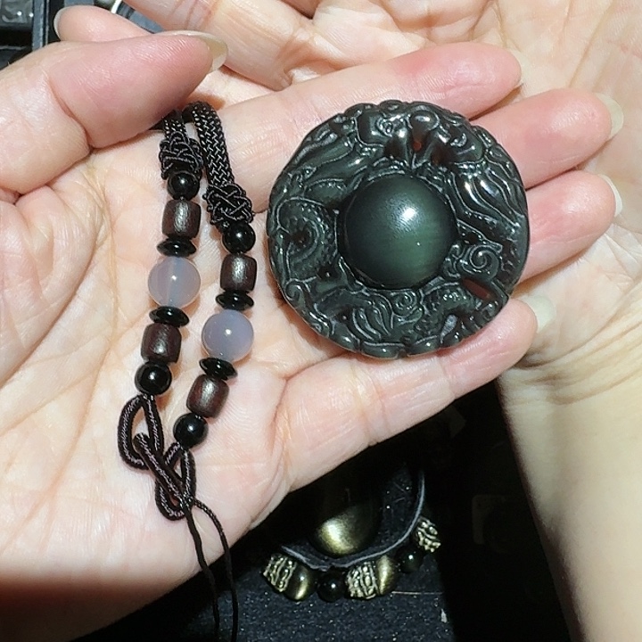 用***9黑曜岩未镶嵌颈饰