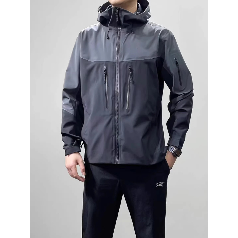 男士硬壳全压胶四面弹防水防风冲锋衣登山徒步旅行运动户外