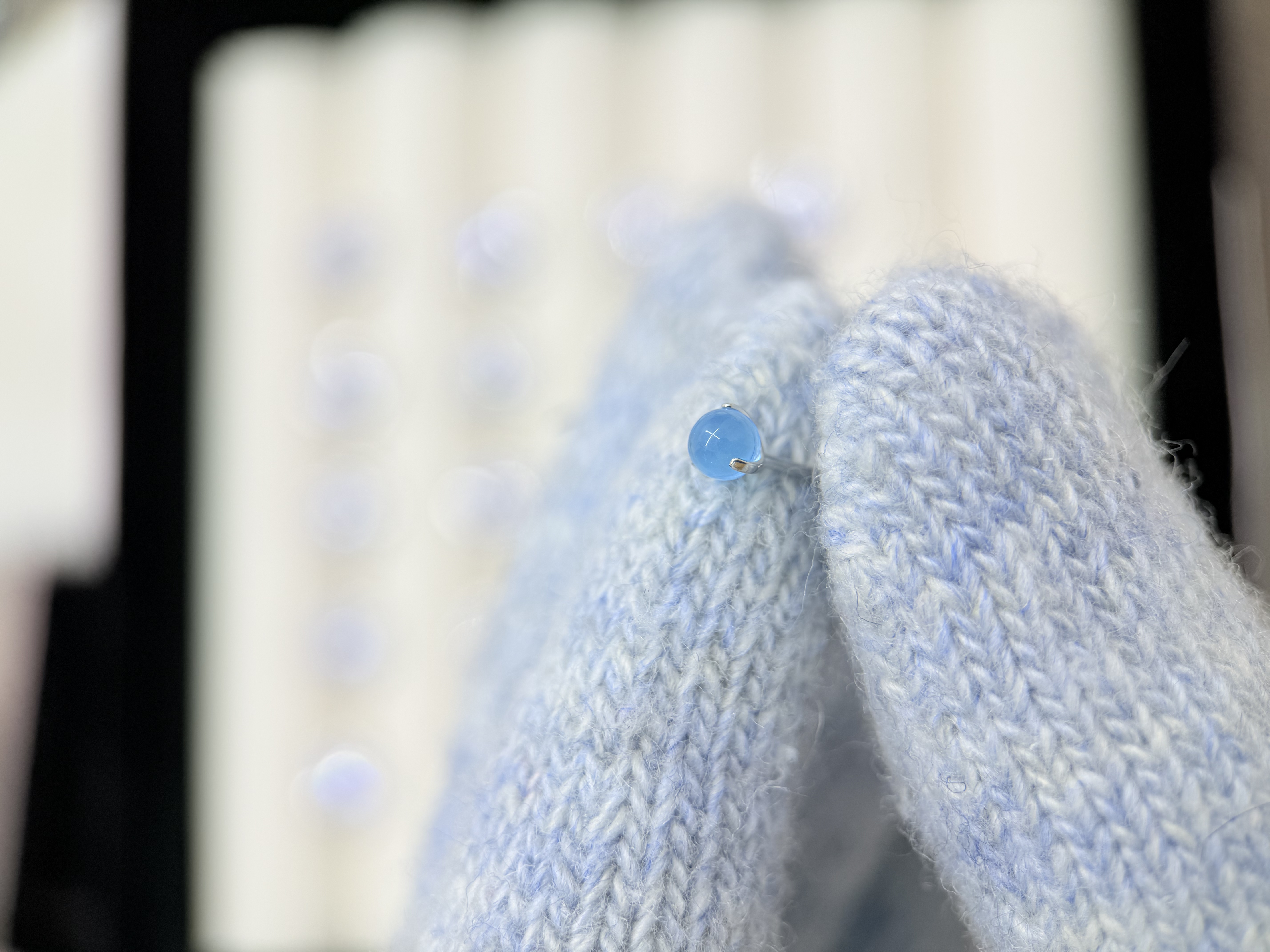 钛钢锆石耳饰 A415 蓝色球球锆石4mm耳骨钉耳钉耳蜗钉