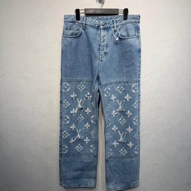 未使用 LouisVuitton/路易威登 ss25 三花满印牛仔裤/30码