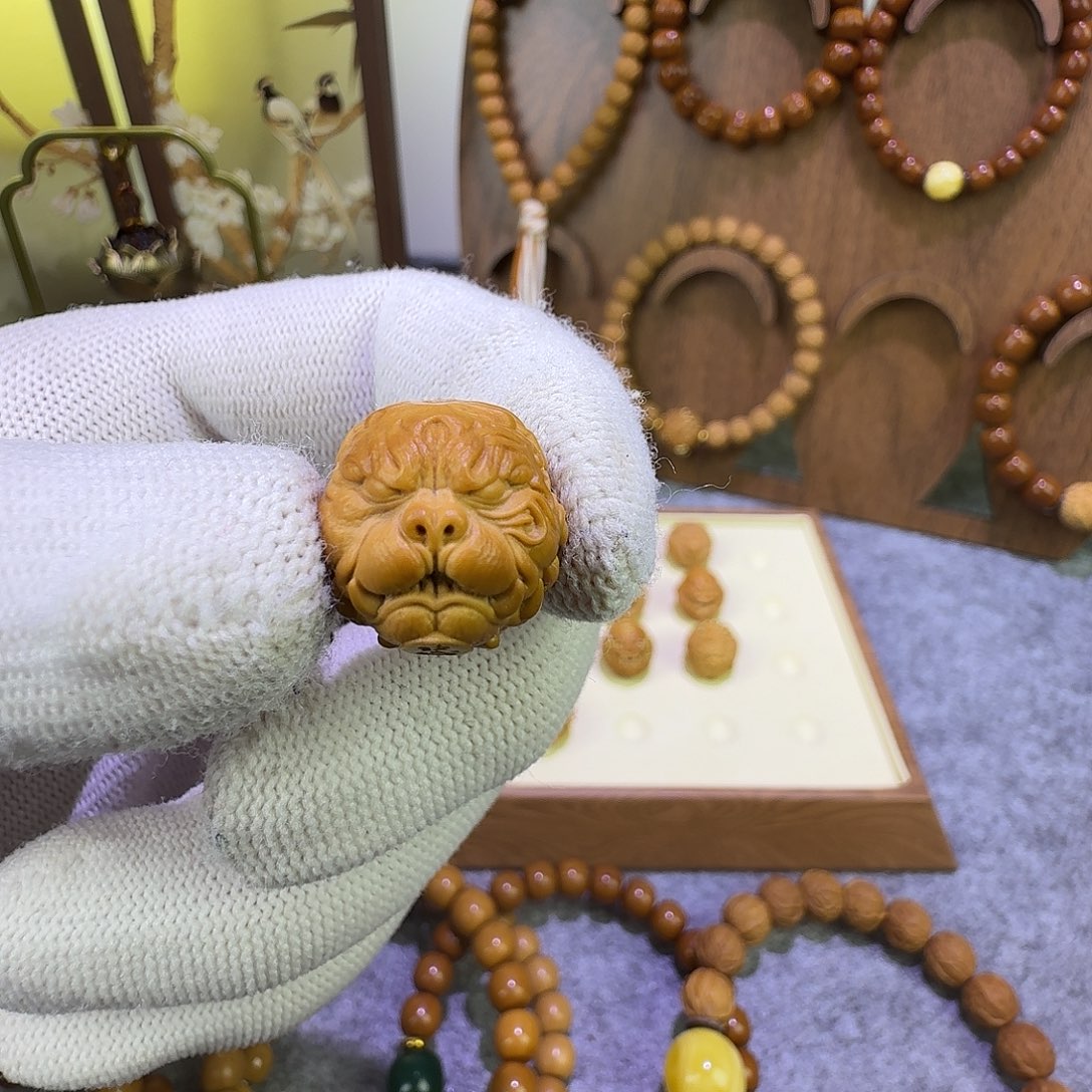 猴头核桃把件雕刻单珠狗王