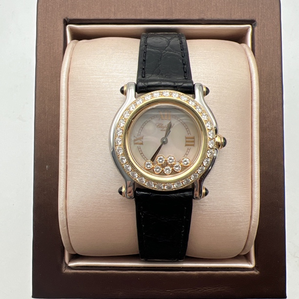 95新 Chopard/萧邦 小萧邦11103石英后钻赠表带赠手链