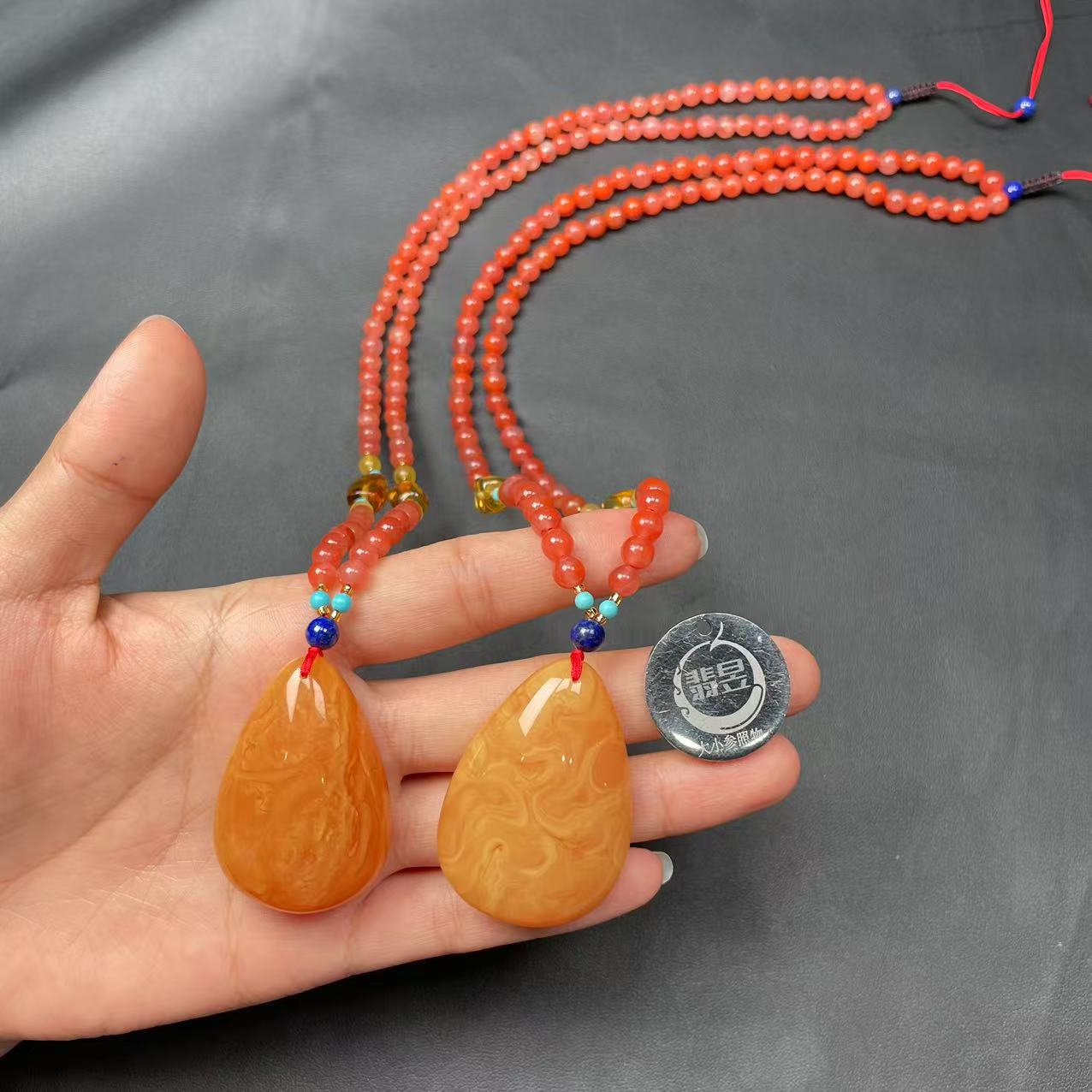 翡昱-N15-38944-623-蜜蜡珠链吊坠颈饰-多样性发其一-D