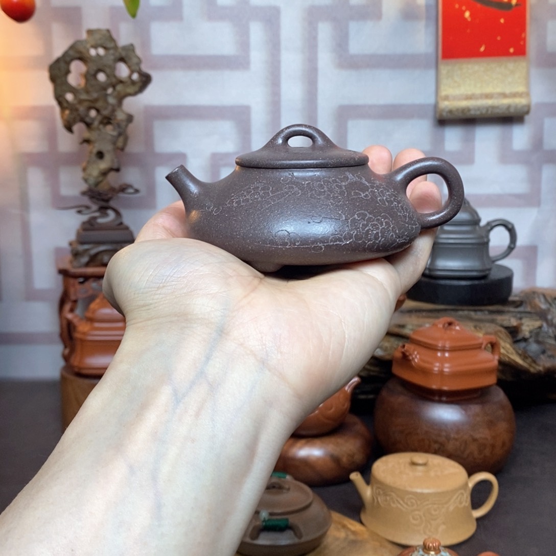 紫砂茶具青灰紫泥石瓢