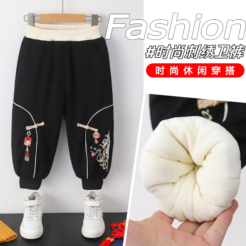 儿童冬季加绒加棉裤子