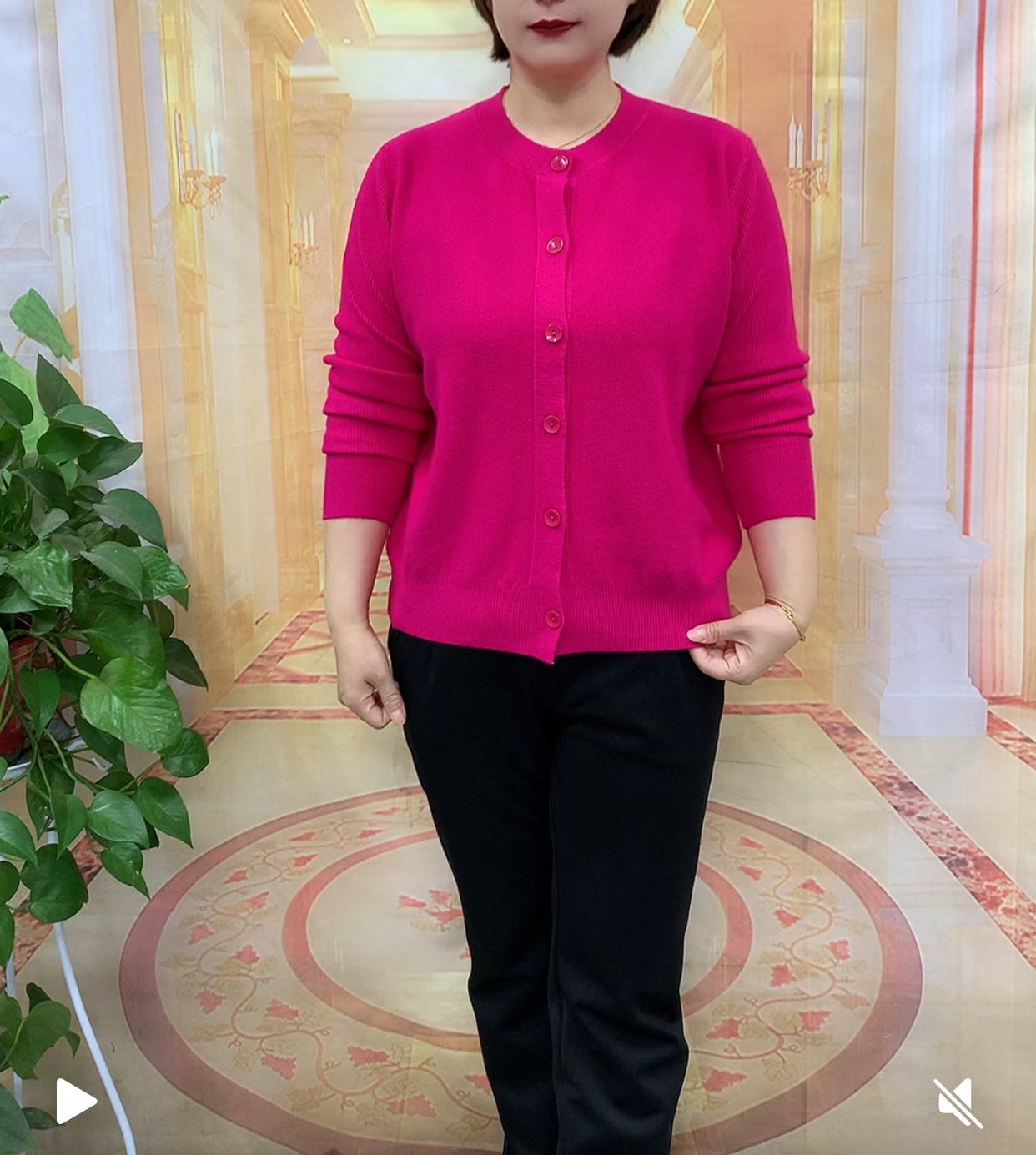 圆领糖果色时尚针织毛衣开衫春秋百搭