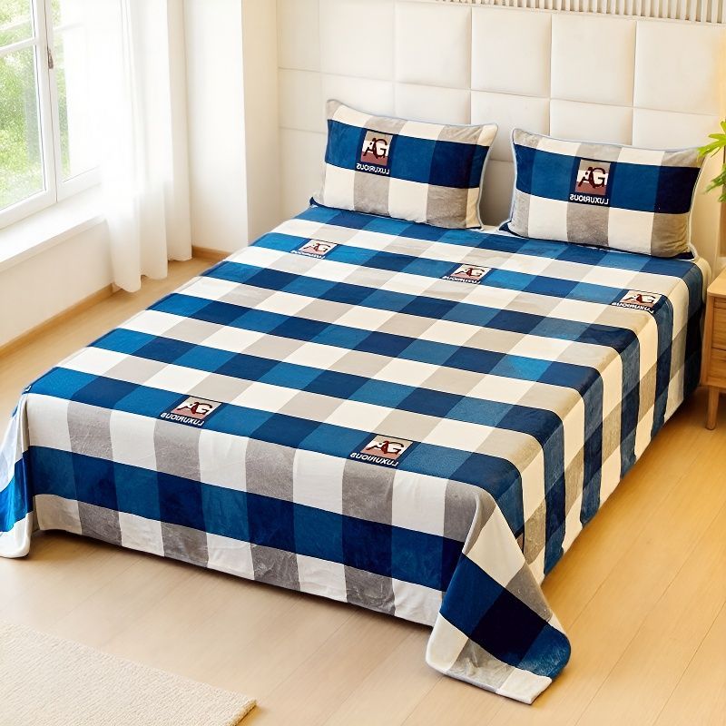 加厚牛奶绒床单单件加绒保暖冬季毛绒毯子法兰绒珊瑚绒宝宝绒被单