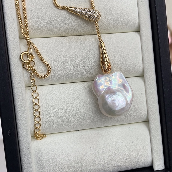 淡水珍珠颈饰银S925镶嵌