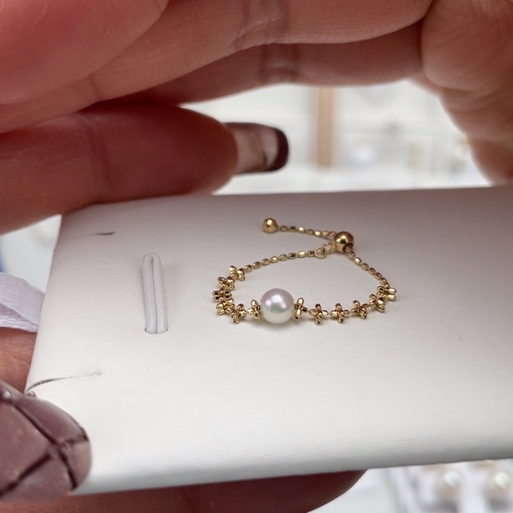 海水珍珠戒指18K金镶嵌