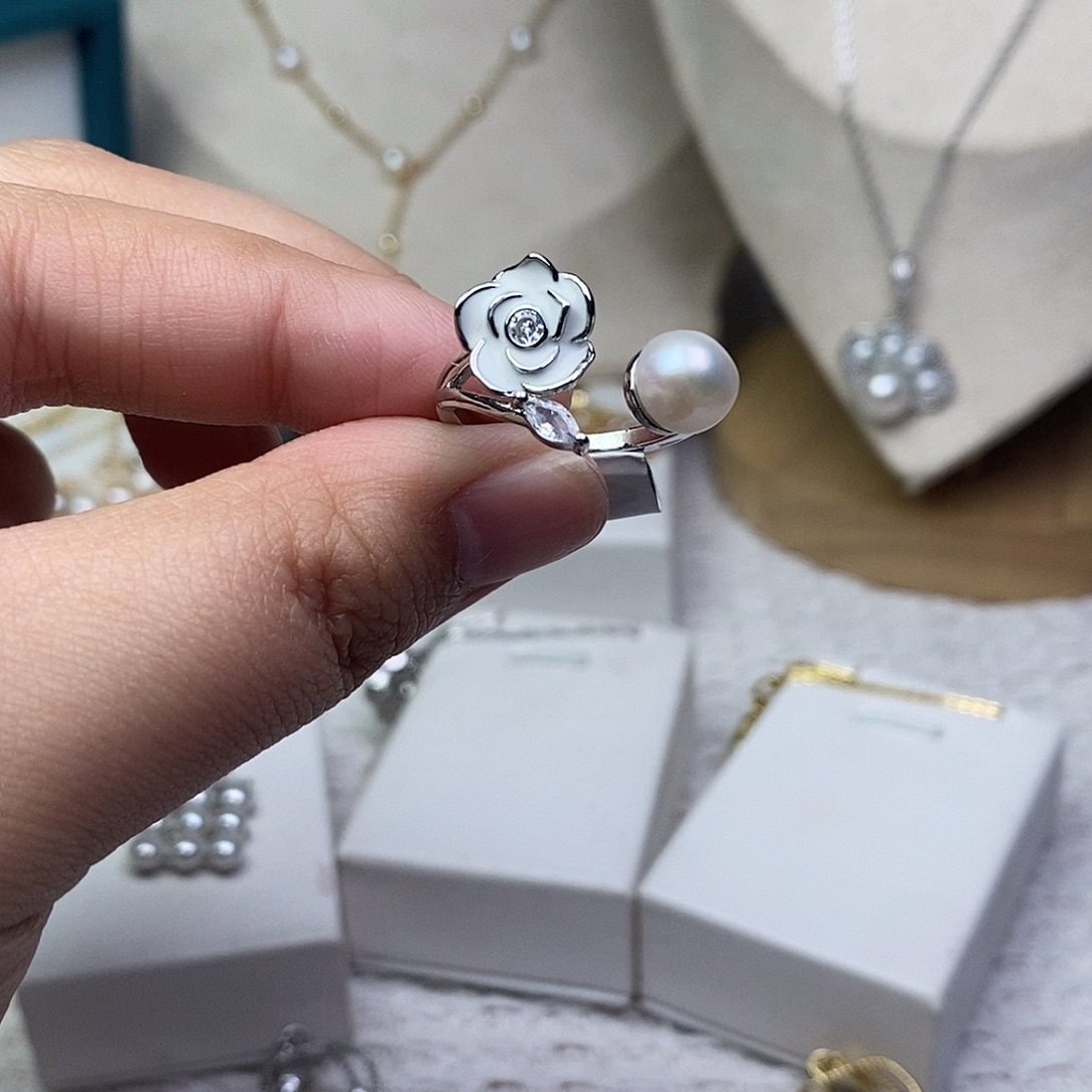 耳饰淡水珍珠银S925镶嵌