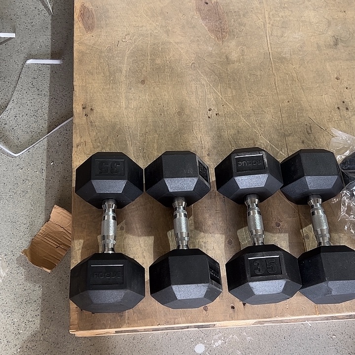 全新六角实心铁哑铃15公斤一对