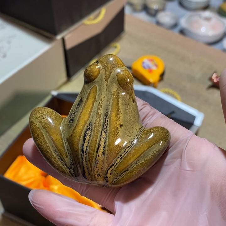 瓷片七厂窑变小青蛙