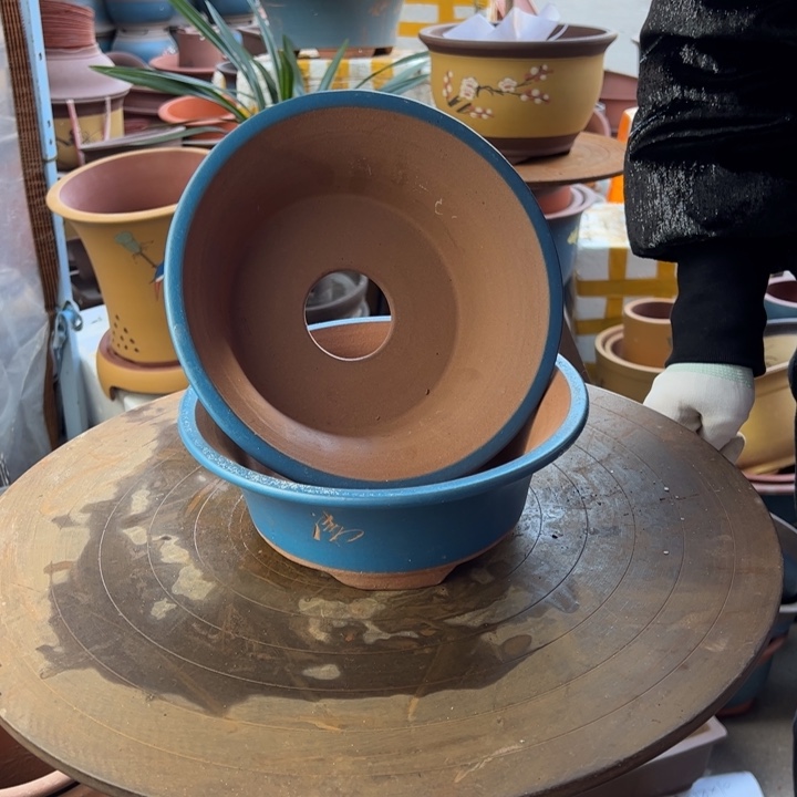 紫砂宜兴紫砂花盆22+22蓝票口