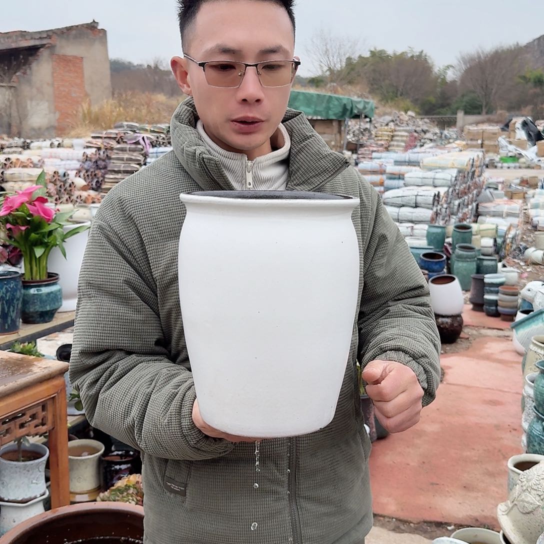 紫砂花盆口20高25.5（一个白色老庄