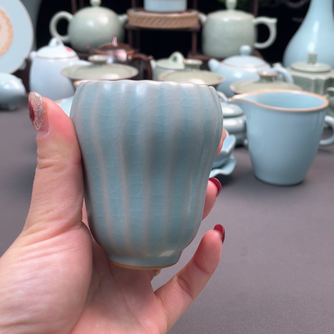 杯气仿柴仿古釉佛手杯简包装