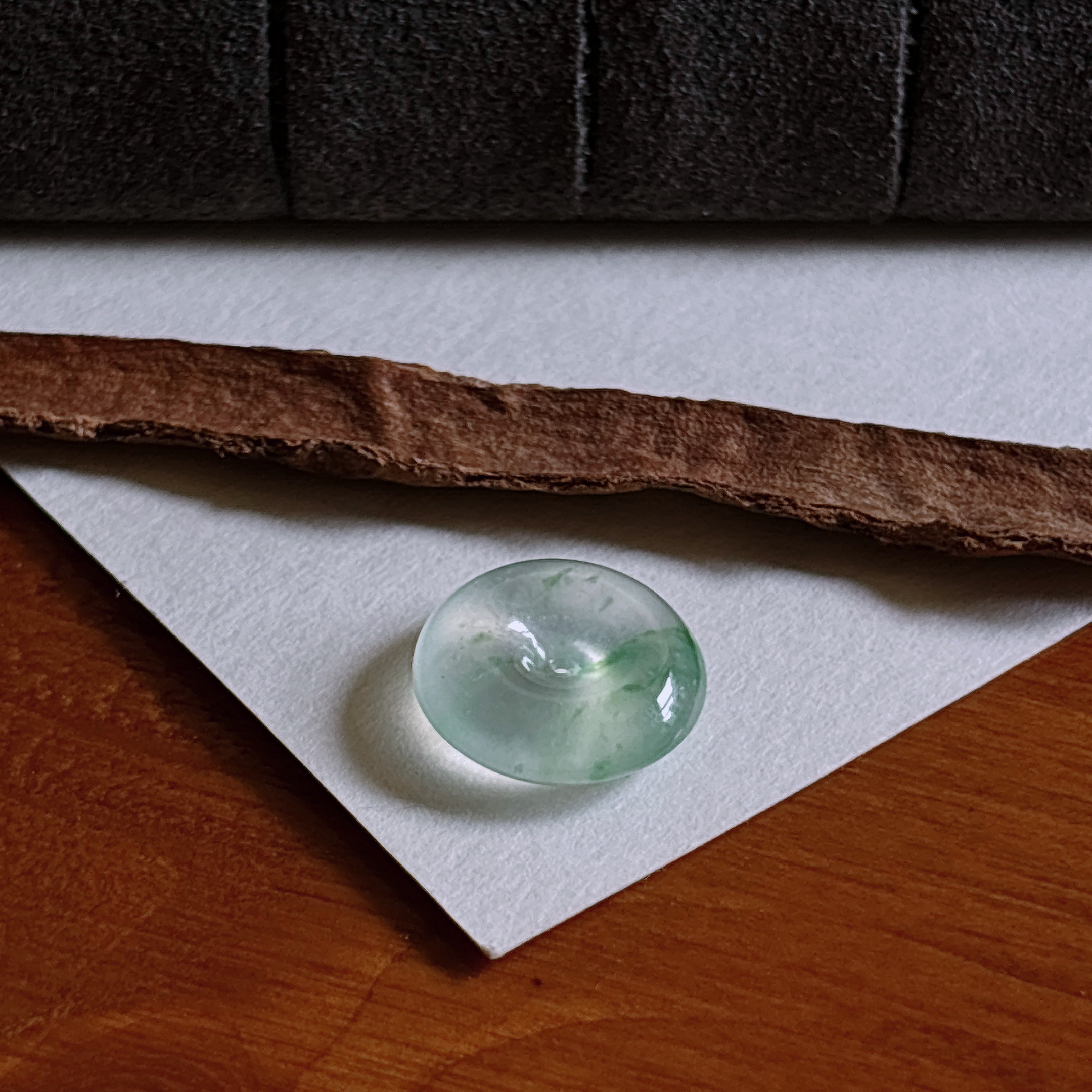 缅甸天然翡翠a货老坑种冰飘彩平安扣种好色彩清爽镶嵌锁骨链精美