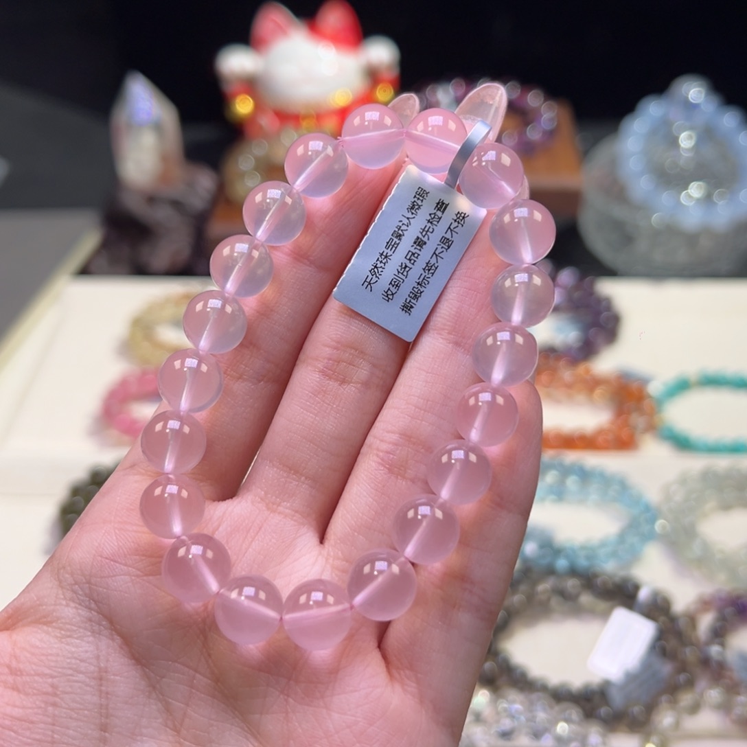 水晶手串未镶嵌?*10m殿堂级六芒星净体粉马粉