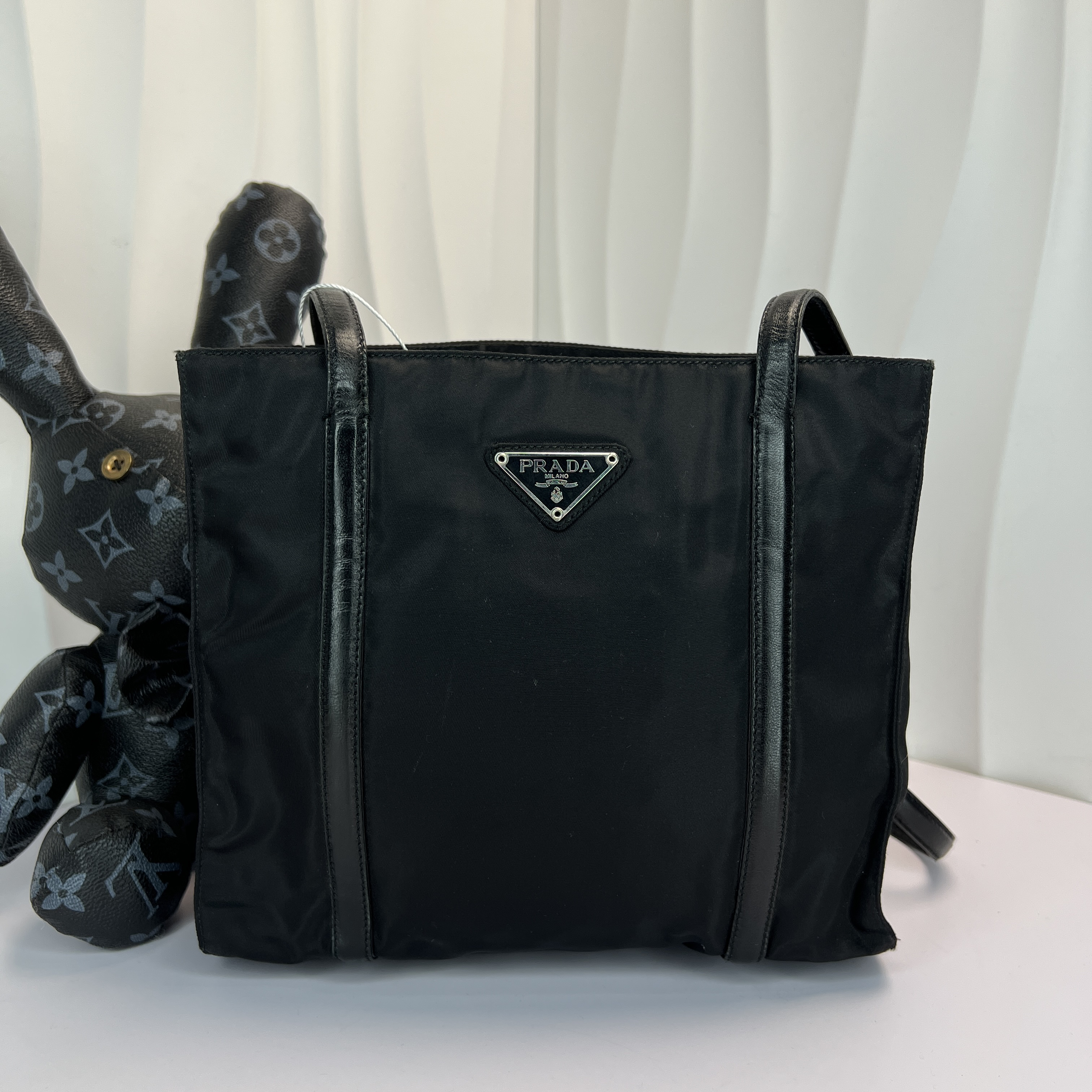 95新 Prada/普拉达 尼龙小号托特包/3215